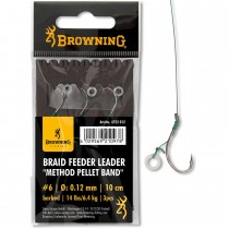 Carlige Legate Browning No.4 10cm 0.14mm Braid Feeder Leader Method Pelet Band