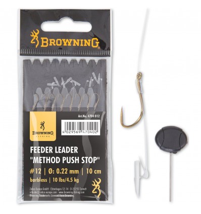 Carlige Legate Browning No.16 10cm 0.22mm Feeder Leader Method Push Stop