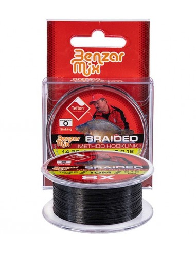 Fir Textil Benzar Braided Method Hooklink, Negru, 10m