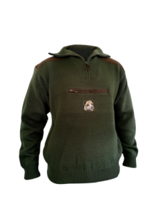 Pulover Troyer Verde Cu Broderie