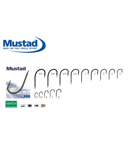 Carlig Mustad M505 Revers, Negru Mat, 10buc/plic