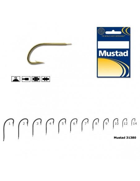 Carlig Mustad M31380, Forjat cu Tija Scurta, Auriu, 10buc/plic Carlig Mustad M31380, Forjat cu Tija Scurta, Auriu, 10buc/plic