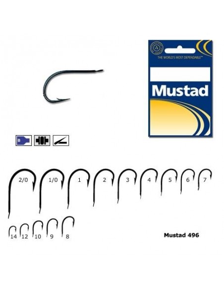 Carlig Mustad M496, Forjat Revers Rotund, Bleu, 10buc/plic Carlig Mustad M496, Forjat Revers Rotund, Bleu, 10buc/plic