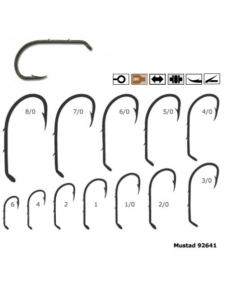 Carlig Mustad Bronz, Ochi, 2 Spini, Rezistent