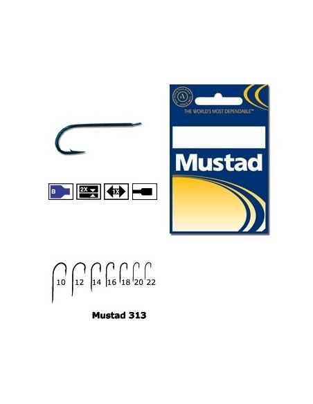 Carlig Mustad Concurs M313, Tija Lunga, Negru/Albastru, 10buc/plic