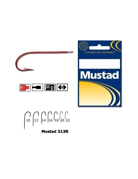 Carlig Mustad Concurs M313R, Tija Lunga, Rosu, 10buc/plic Carlig Mustad Concurs M313R, Tija Lunga, Rosu, 10buc/plic