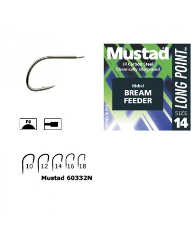 Carlig Mustad Feeder MU11, Nickel, 10buc/plic