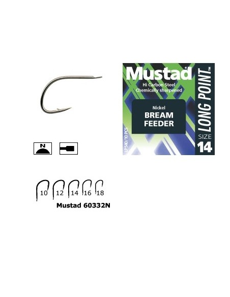 Carlig Mustad Feeder MU11, Nickel, 10buc/plic Carlig Mustad Feeder MU11, Nickel, 10buc/plic