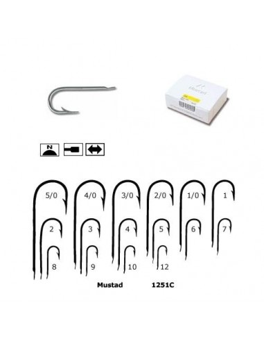 Carlig Mustad 1251C cu Tija Lunga si Protectie Anticoroziva