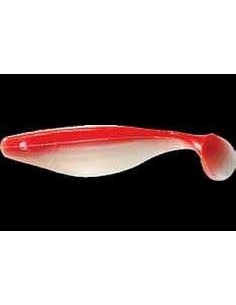 Shad Mister Twister, White Red, 10cm, 4buc/plic