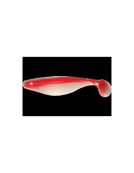 Shad Mister Twister, White Red, 10cm, 4buc/plic
