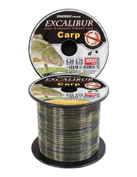 Fir Monofilament Excalibur Carp Camou, 3000m Fir Monofilament Excalibur Carp Camou, 3000m