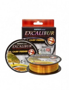 Fir Monofilament Excalibur Feeder, Fluo Galben-Orange Camou, 300m
