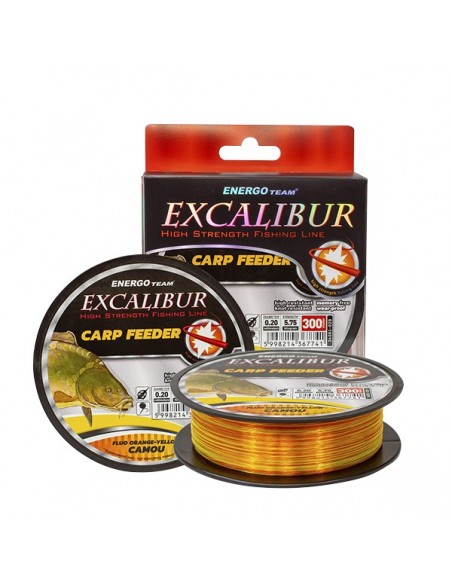 Fir Monofilament Excalibur Feeder, Fluo Galben-Orange Camou, 300m Fir Monofilament Excalibur Feeder, Fluo Galben-Orange Camou, 300m