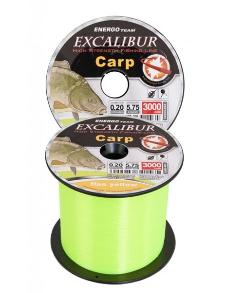 Fir Monofilament Excalibur Carp Feeder, Fluo Galben, 3000m